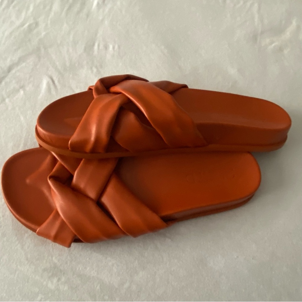 Anthropologie Silent D Sandals Scrunch Slides Flats Black Size 41 / 9.5